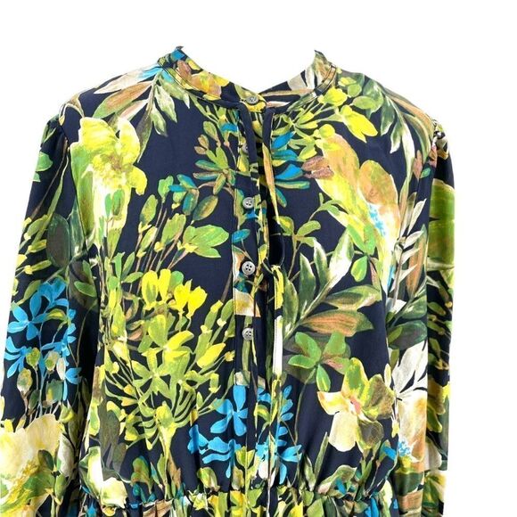 J.Crew 100% Silk Watercolor Floral Ruffle A-Line Dress Pockets size S - Picture 5 of 5